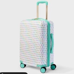 New Roller Rabbit x Target Disco Hearts Wave Hardside Spinner Carry On Suitcase
